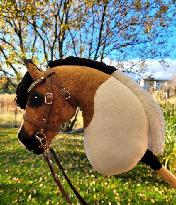 Konik Hobby Horse A4 ręcznie szyty z minky, zestaw z ogłowiem #45
