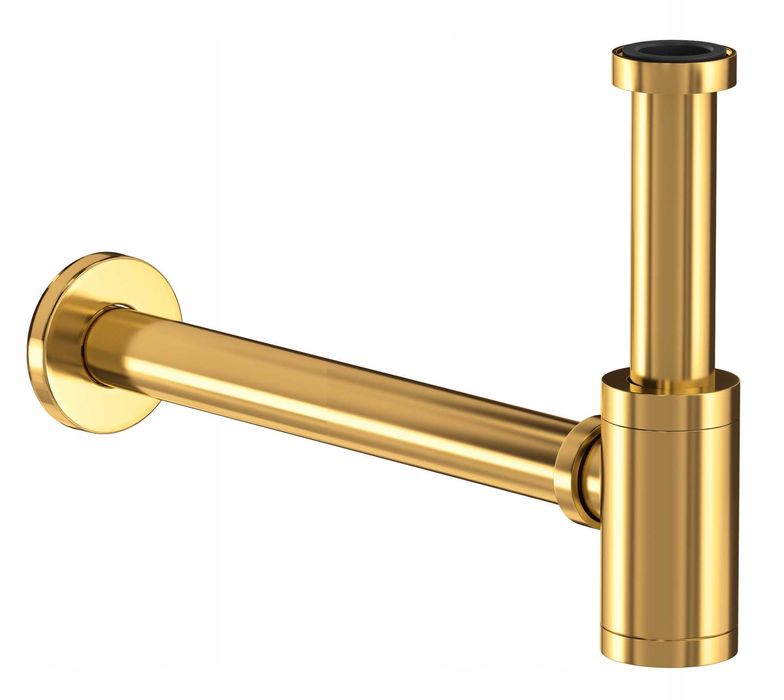 Nowy syfon umywalka złoty gold mosiądz komplet SMO-gd