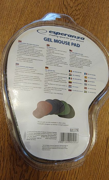 Podkładka żelowa pod mysz Esperanza czarna NOWA