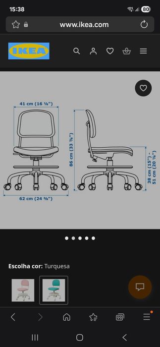 Cadeira criança Vimund Ikea