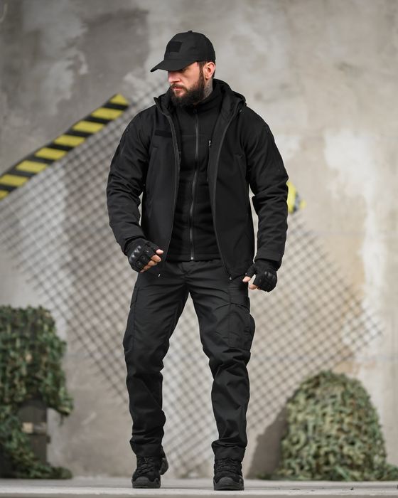 Весна осінь 6 речей у комплекті тактичний костюм 6в1 STABITEX чорний