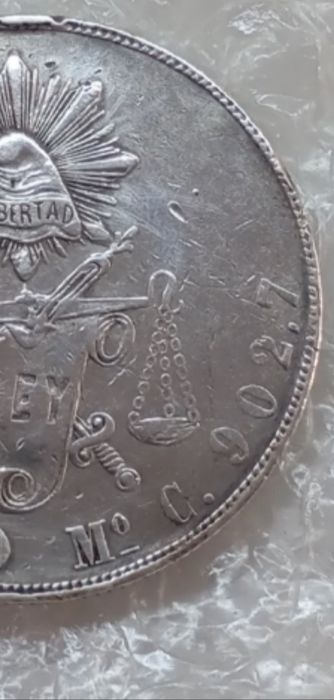 Moeda de prata mexicana 1870
