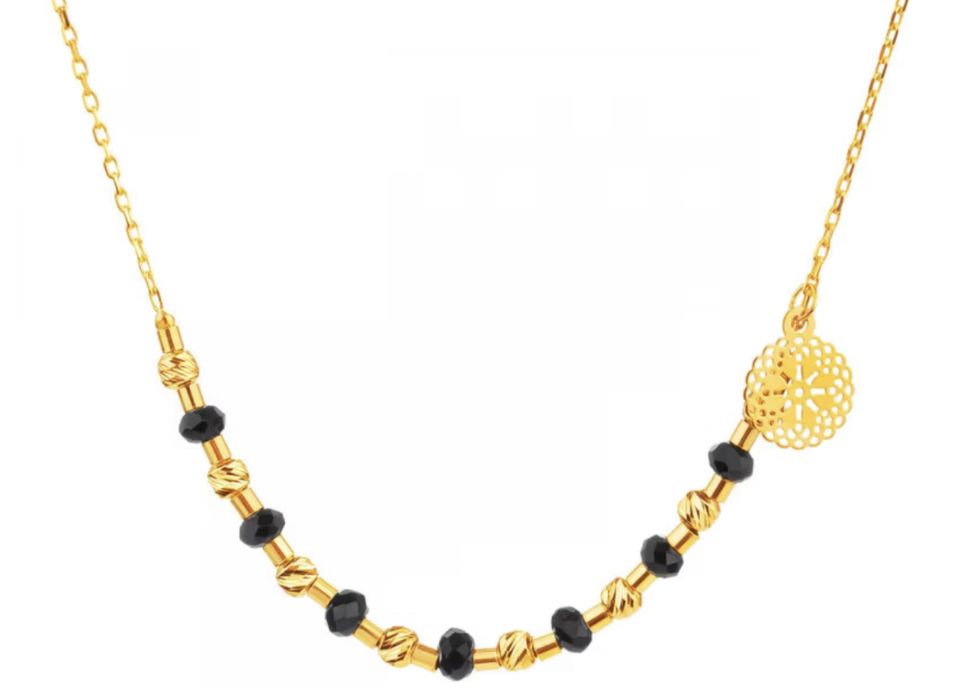 Złoty naszyjnik z cyrkoniami - rozeta Apart