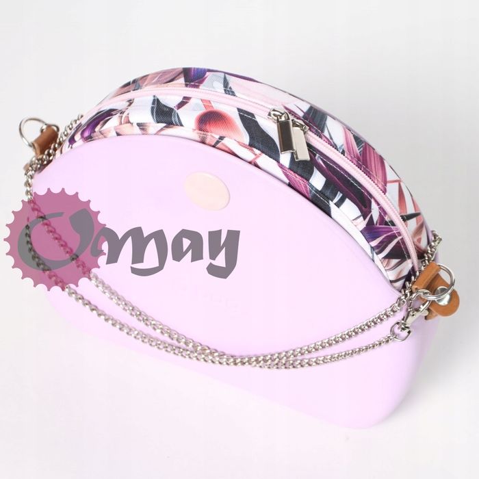 organizer OBAG MOON LIGHT kwiaty pudrowy róż 2 kieszenie wkład OMAY