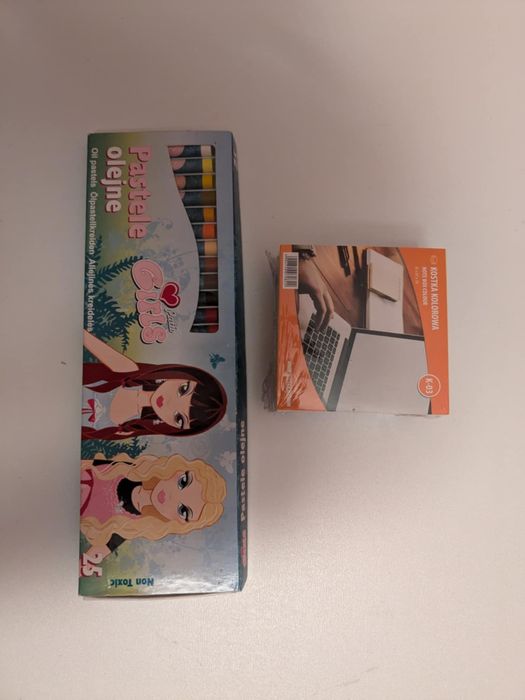 Pastele olejne, bloczek karteczek