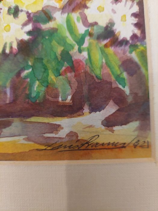 Linda aguarela assinada flores