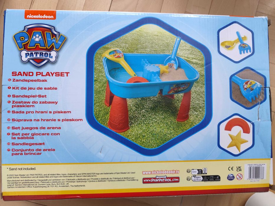 Stolik ogrodowy do zabawy w piasku Psi Patrol