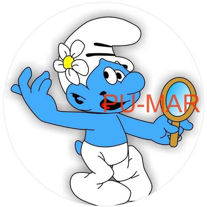 Opłatek na tort Urodziny Smerf Laluś