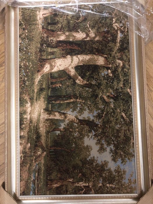 Картина «Дубовая роща» / вышивка - канва, мулине