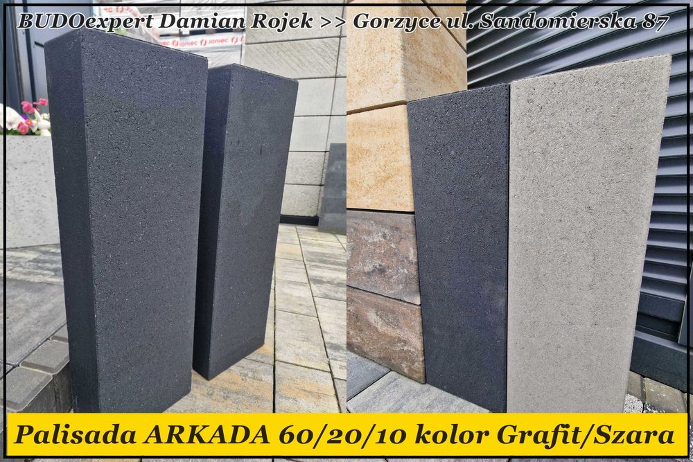 Palisada betonowa ARKADA 40/60/80 jak hestra GRAFIT SZARA Kurier HIT!