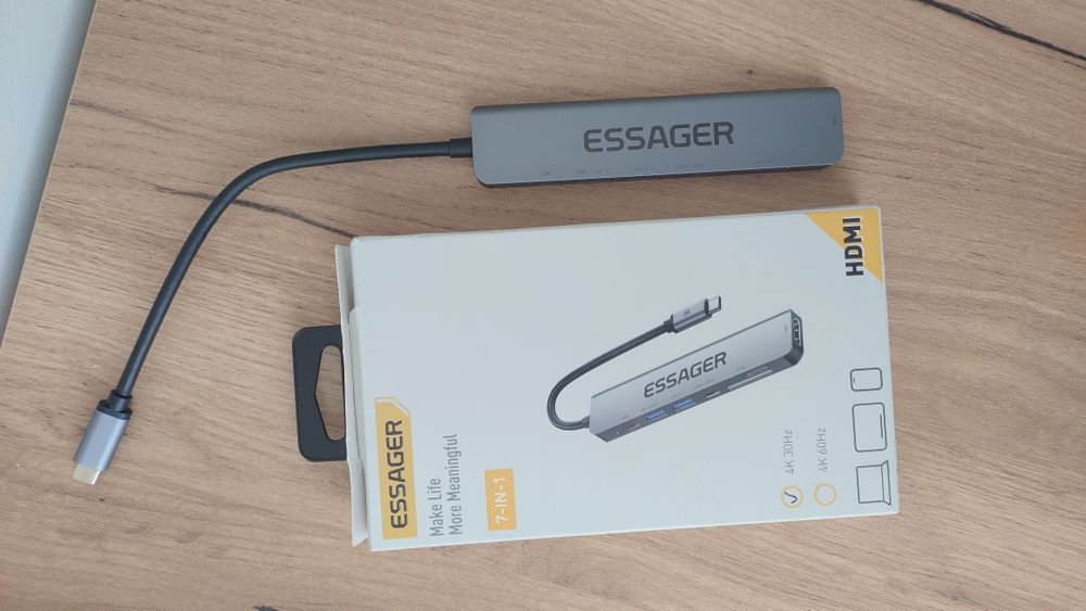 Hub 7-1 хаб док-станция HDMI-type-c, кейси для диску case HDD,