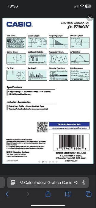 Calculadora Gráfica Casio