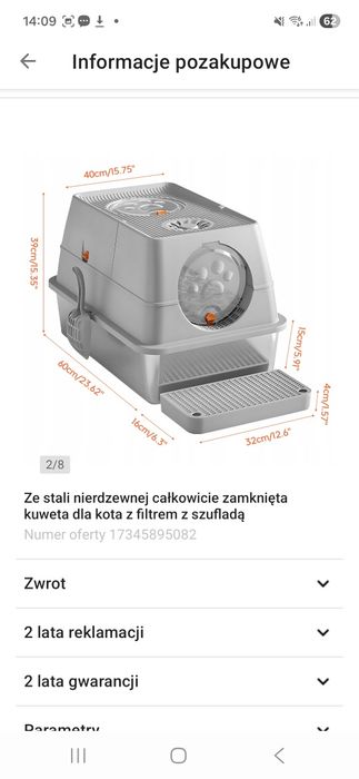Kuweta kryta ze stali nierdzewnej