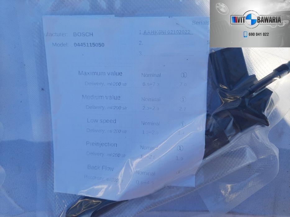 Wtryski piezo BMW E60  3.0D 231KM