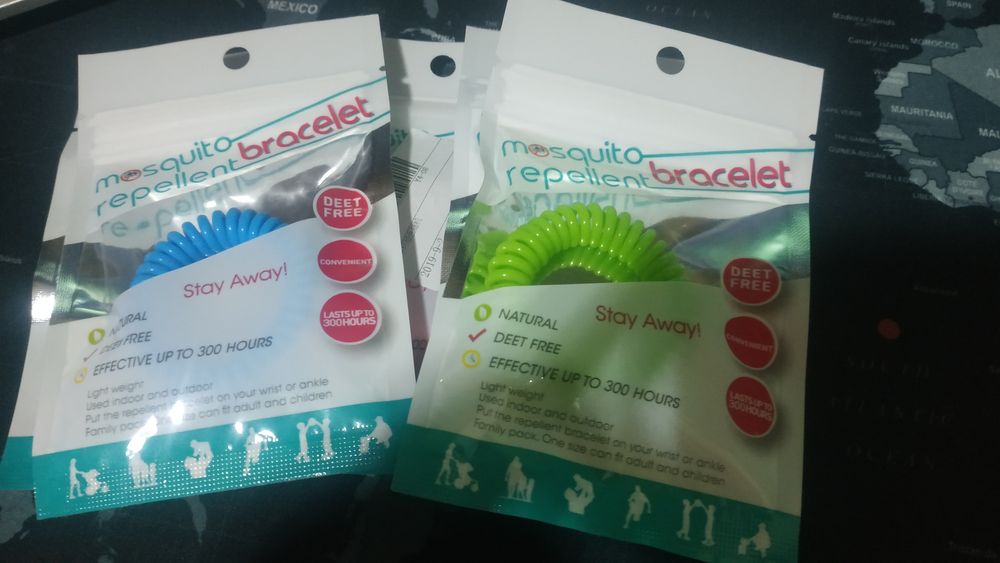 PACK 5 Pulseiras silicone com citronela repelente mosquitos