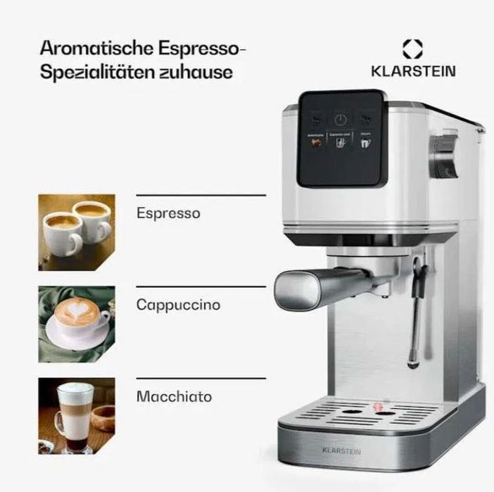 Кофеварка с капучинатором  SteelPresso Slim Touch 1350W 20Bar
