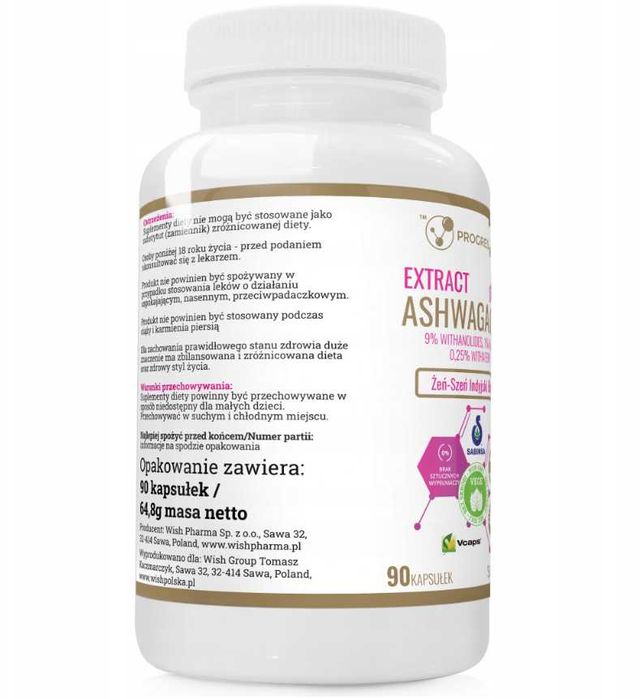 Ашваганда 600мг 90 капсул 9% Progress Labs Ashwagandha 600mg 9%