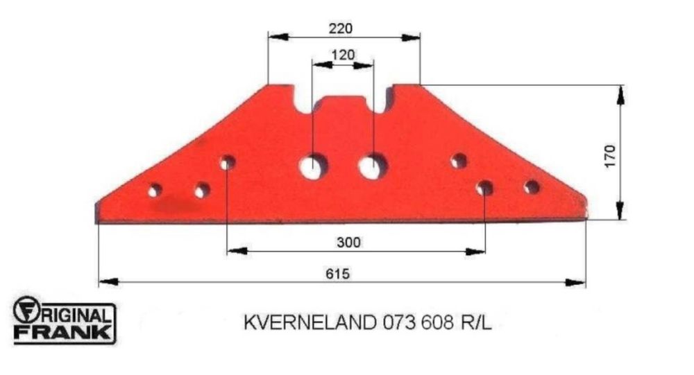 Płoza krótka Kverneland 073.608 Frank Original Germany