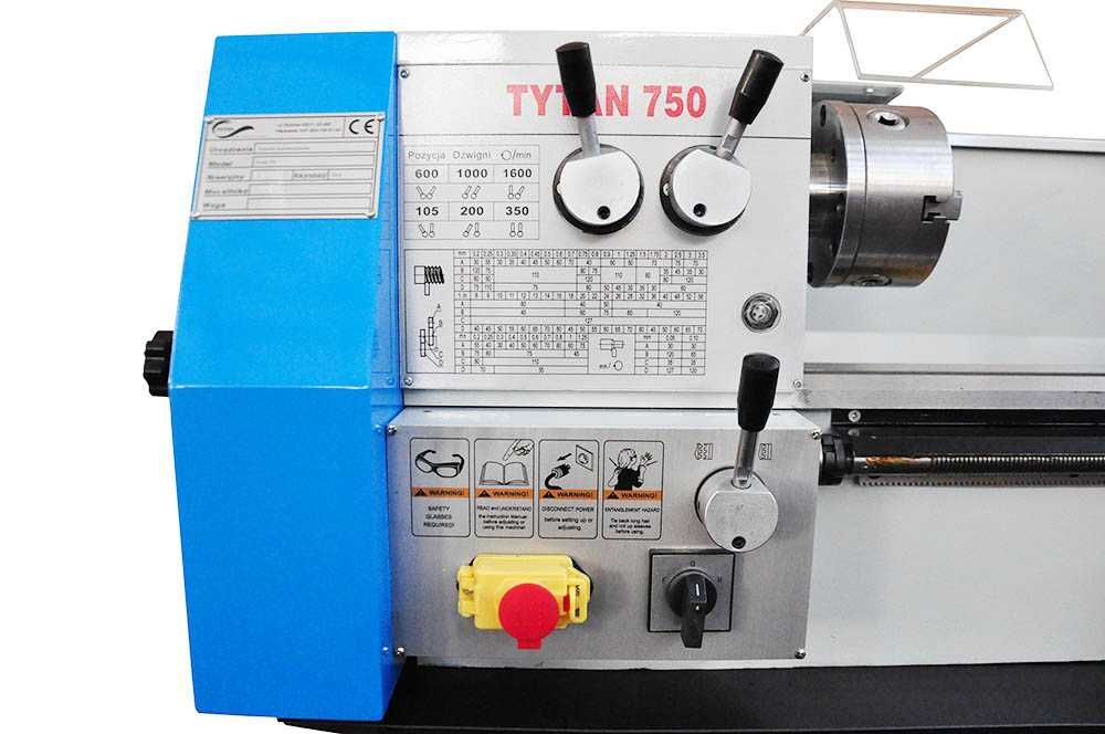 Tokarka uniwersalna TYTAN 750 265x750 0,75kW/230V od ręki