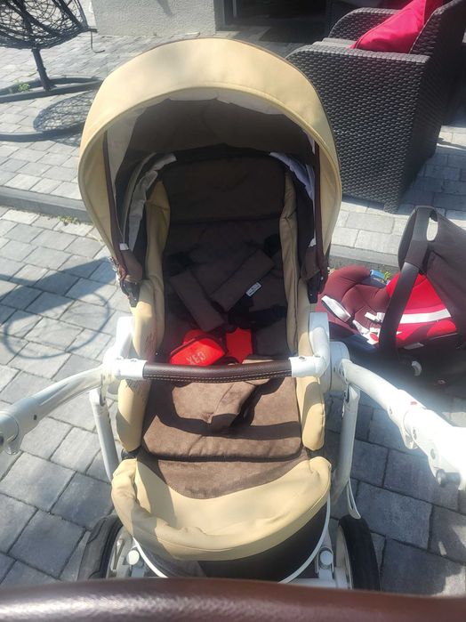 Wózek dziecięcy BEBETTO TORINO  gondola + spacerówka  + dodatki . Nosidełko