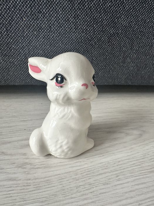 Figurka ceramiczna królik PRL. Polecam!
