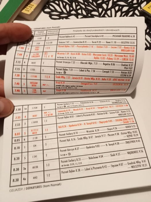 Kieszonkowy rozkład jazdy PKP Poznań 1997/98