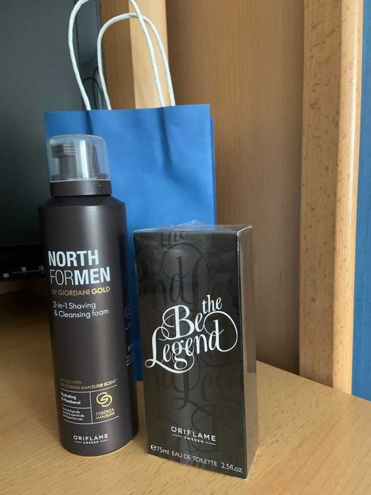 Zestaw perfumy męskie Be the Legend + pianka do golenia 2w1 North for Men by Giordani Gold Oriflame