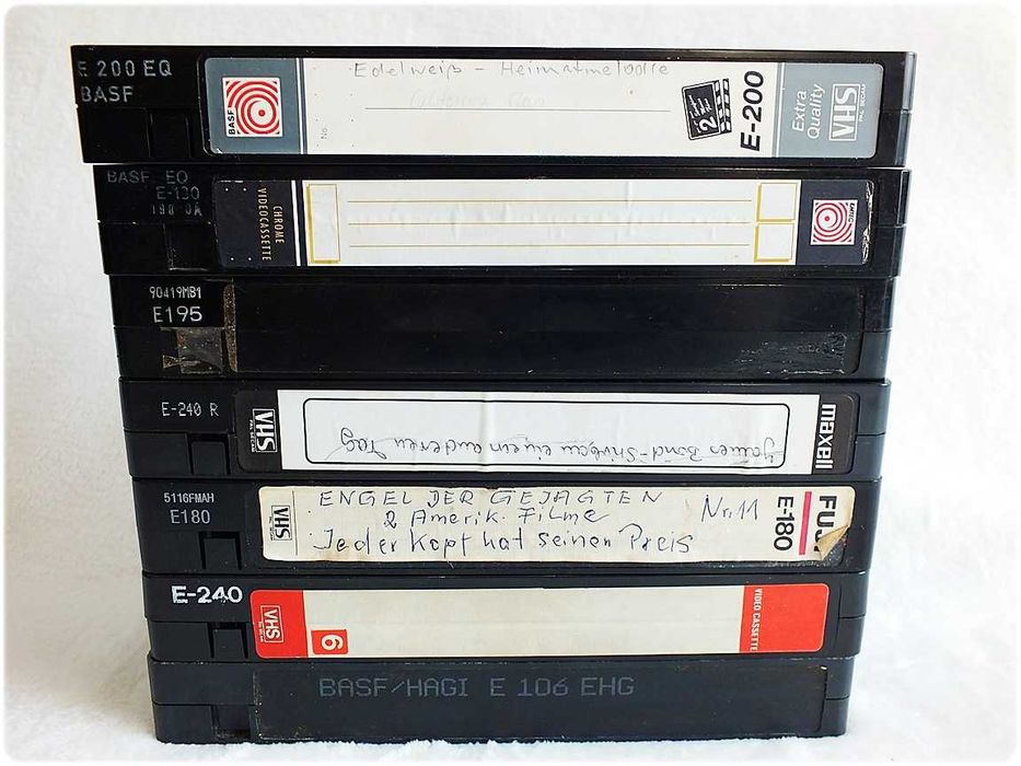Kaseta VHS 7 Nagranych Kaset Video BASF/ Panasonic i inne.. 180-240min