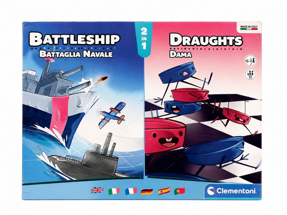 Jogo 2 em 1 Batalha Naval e Damas — Novo