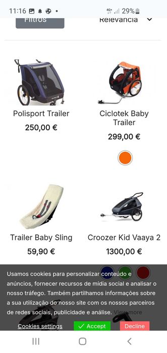 Atrelado de bicicleta Polisport/ Redutor para bebé