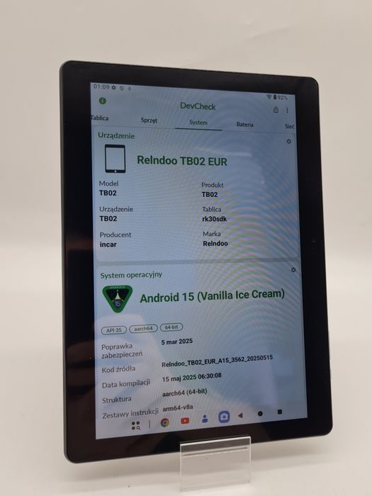 Tablet 10,1 cala Android 15 RAM 6GB ROM 256GB Klawiatura Etui