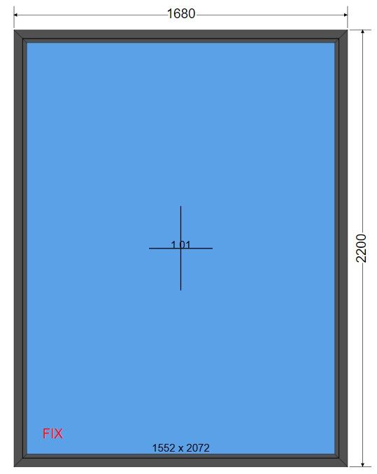 Okno WITRYNA 168 x 220 FIX Antracyt zew. NIEOTWIERANE