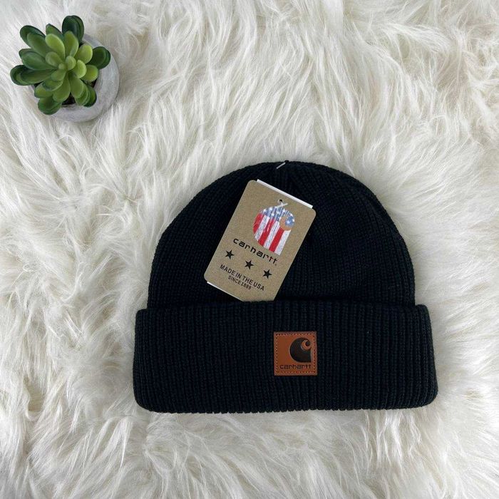 Нова шапка Carhartt вязана в рубчик кархарт шапка чоловіча унісекс