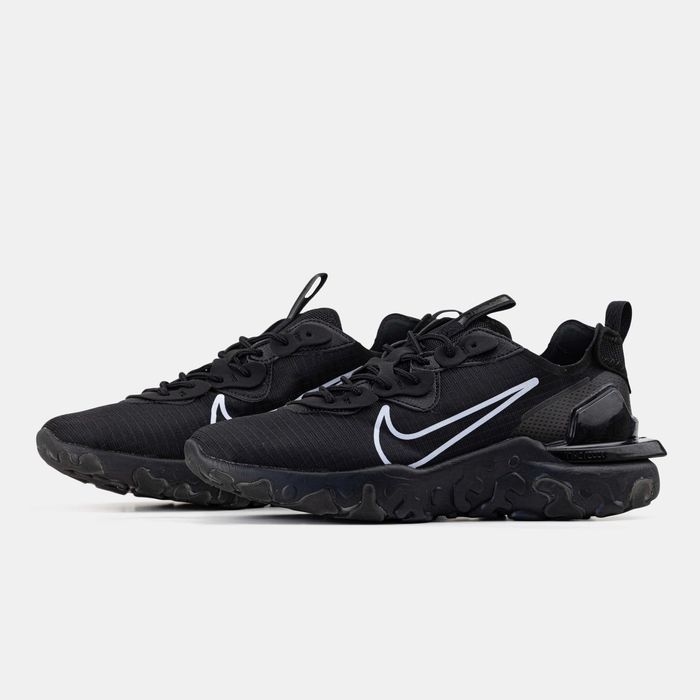 Кросівки вологостійкі Nike React Vision Black/White premium | Кроссовки Найк чоловічі