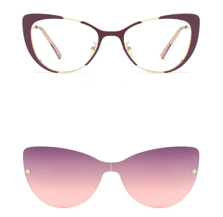 Oprawki okulary 2w1 clip on Zerówki z nakładką UV