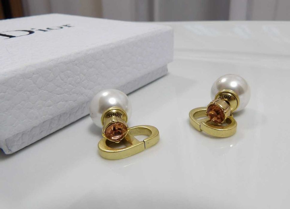 Perła, zawieszka, kryształ-kolczyki Dior