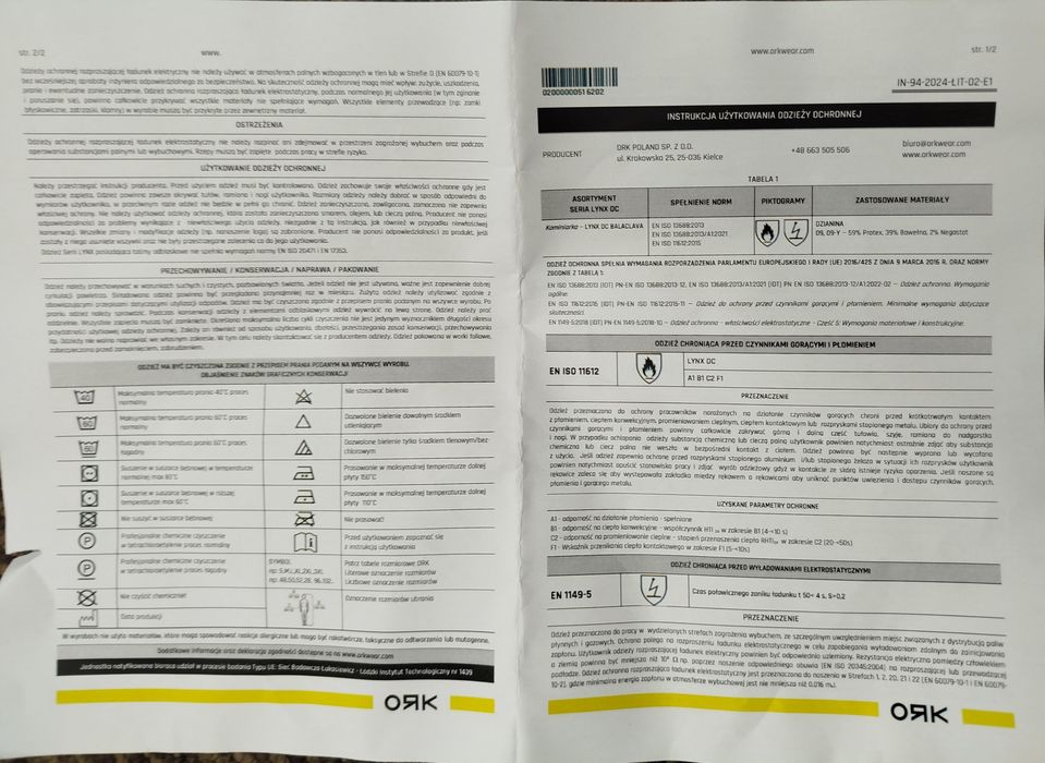 Kominiarka zimowa, wielofunkcyjna  trudno palna  LYNX DC Balaclava 09