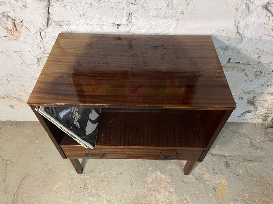 Stolik pod sprzęt rtv gramofon winyle prl vintage retro