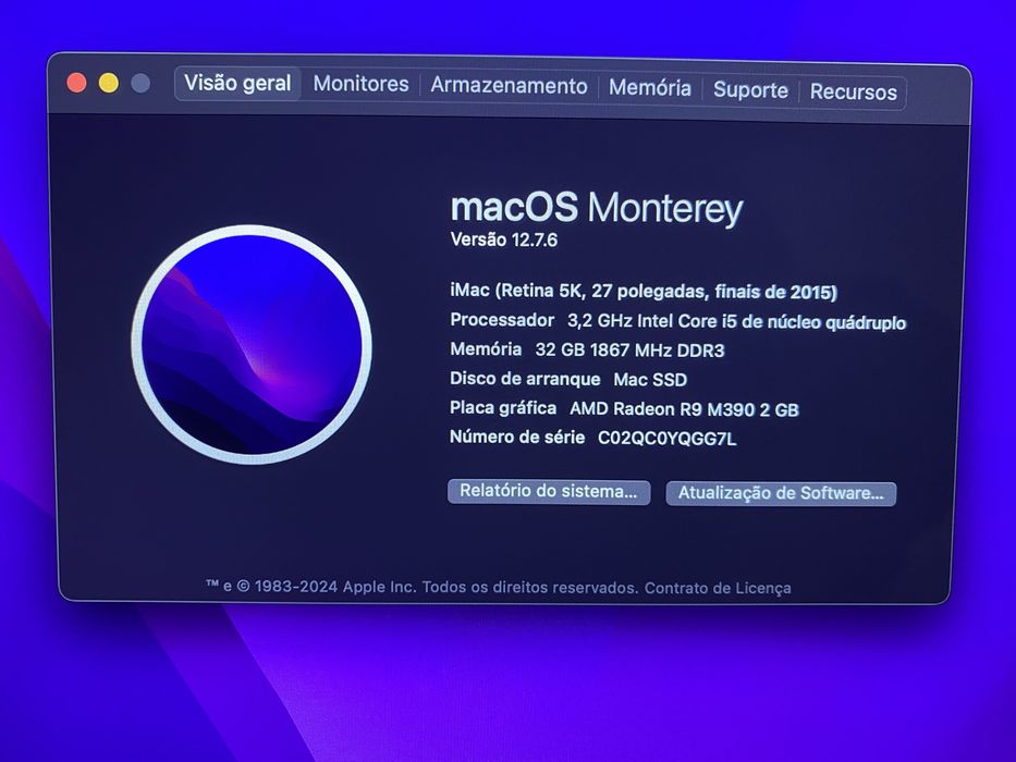 Imac 27, (32Ram e 2TB ssd)