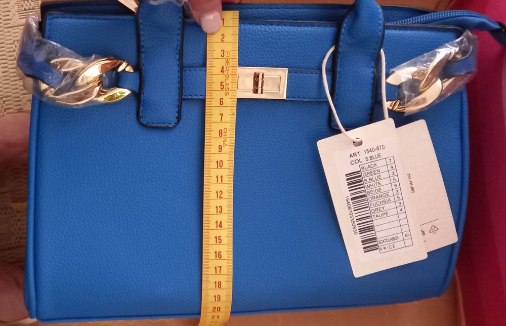 Mala de mão com alça tiracolo cor Azul - Nova