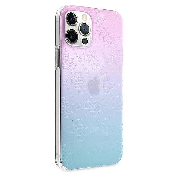 Etui Guess 4G 3D Pattern Collection na iPhone 12 Pro Max - niebiesko-r