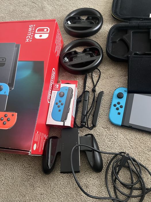 Nintendo switch com muitos acessorios
