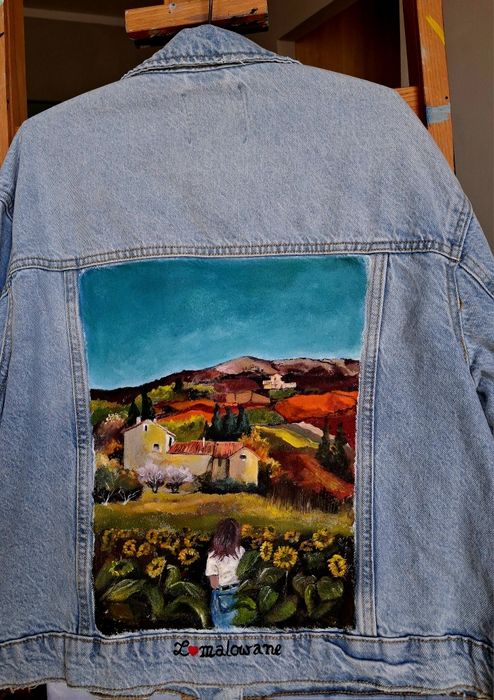 Kurtka ręcznie malowana