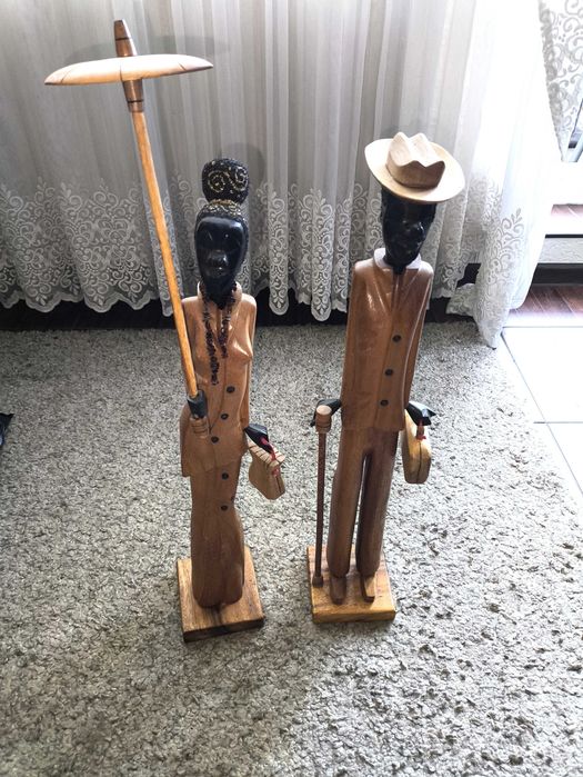 Afrykańskie figurki drewniane, ręcznie rzeźbione-Zanzibar