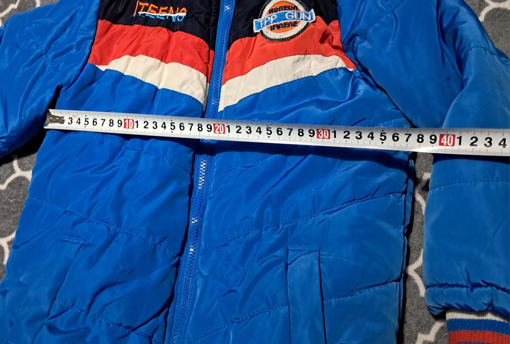 Kurtka niebieska dla chłopca  zimowa  ocieplana r ok 128