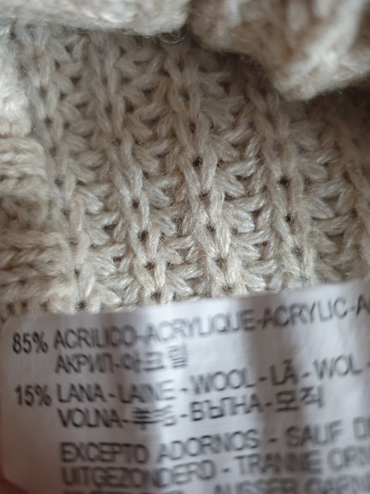 Beżowy sweter z wełną Zara s/m