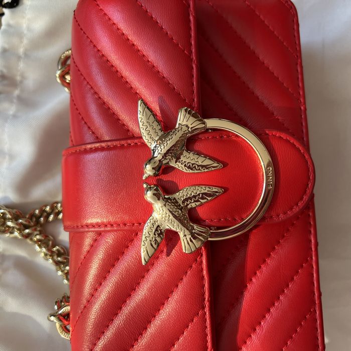 Torebka pinko złoty lancuszek red