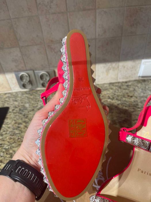 Christian Louboutin koturny różowe nowe 38 (24cm)