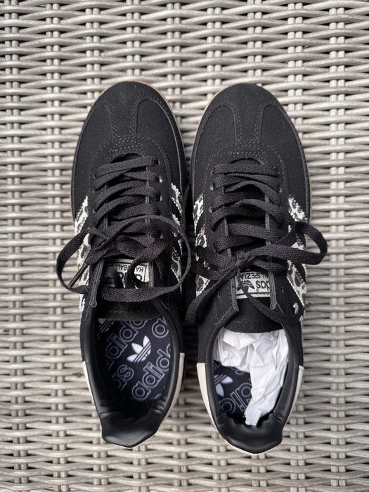 Adidasy czarne z panterką z brazową podeszwą 38 2/3