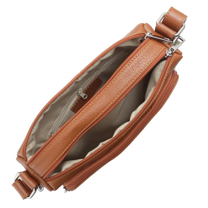 VERA PELLE torebka skórzana listonoszka z paskiem V535 turkusowa